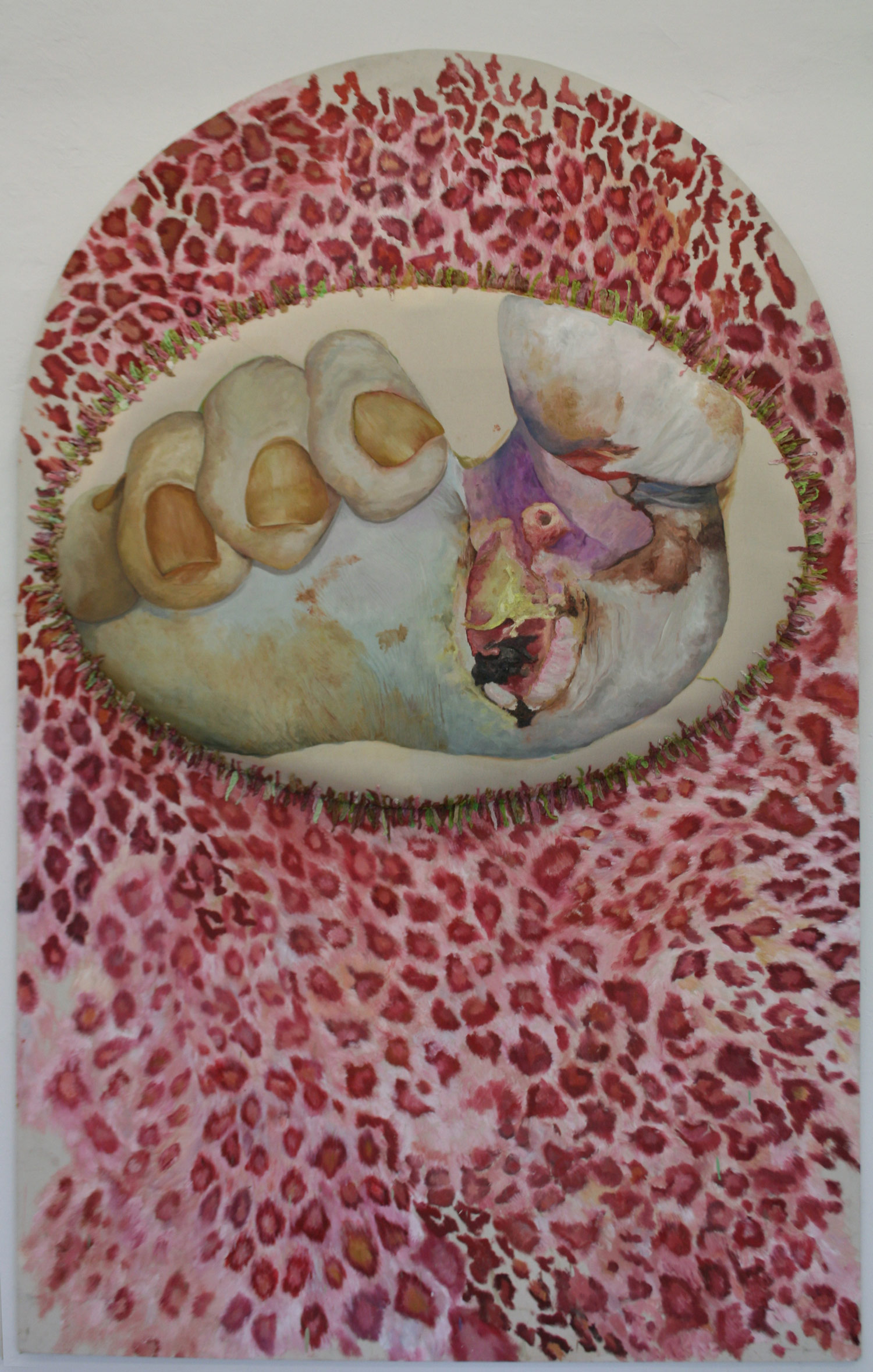 Laura Link . ohne Titel . 2013 . Ölfarbe, Kaugumi, Schaumstoff, Leinwand . 270 x 175